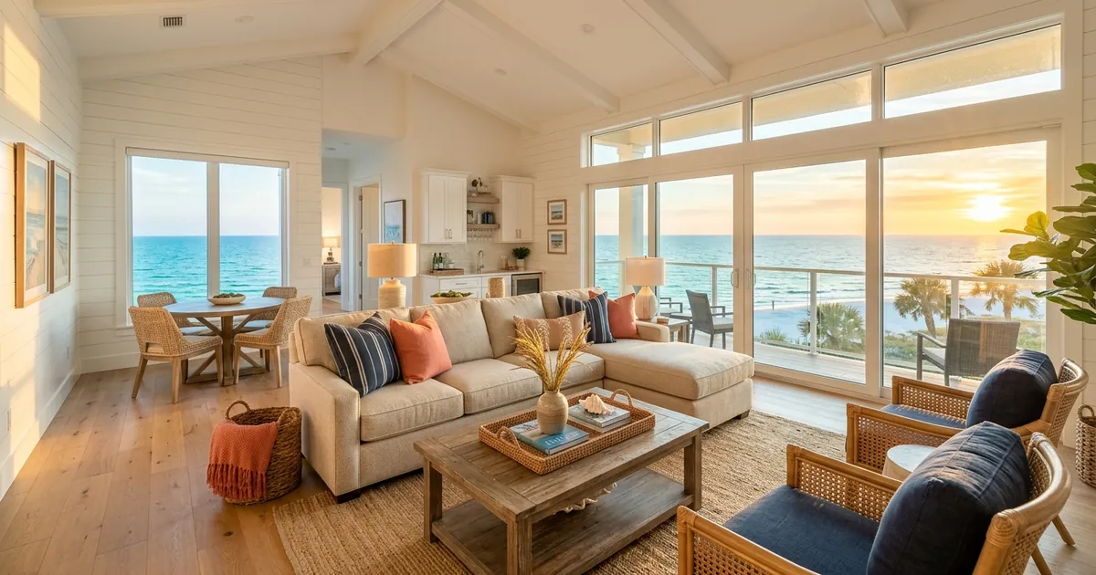 Coastal vacation rental interior